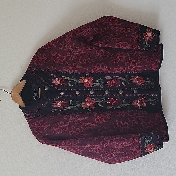 Icelandic Design Sweater Lined Jacket Red Size S - Picture 1 of 8